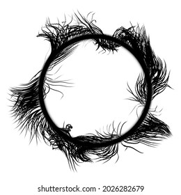 Vector illustration. Black lines emanating from the center in the form of a hoop.