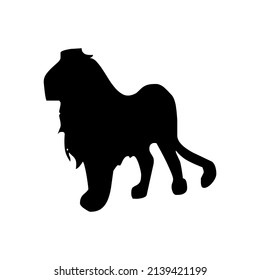 Vector illustration of black lion. The king of the jungle. Black lion with white background.