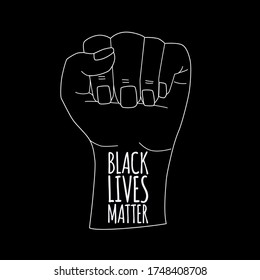 Vector illustration: Black lives matter. Human hand.