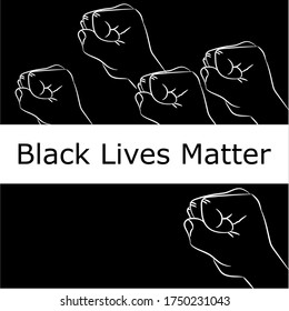 Vector illustration Black Lives Matter written between equal sign - equality concept