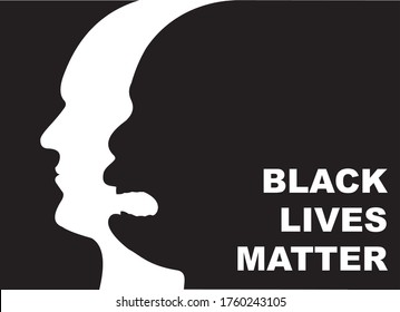 Vektorgrafik von "Black Life Materie", einer Silhouette eines schwarz-weißen Mannes.