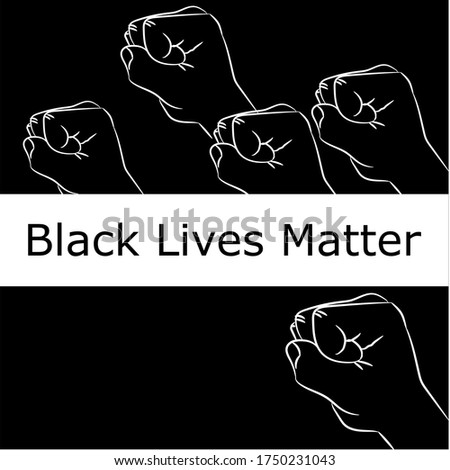 Vector illustration Black Lives Matter written between equal sign - equality concept