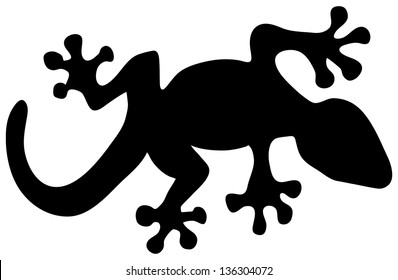 vector illustration of a black lizard silhouette