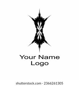 ilustración vectorial de un logotipo negro sobre un fondo blanco