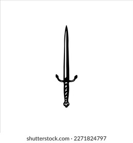  vector illustration of black long sword