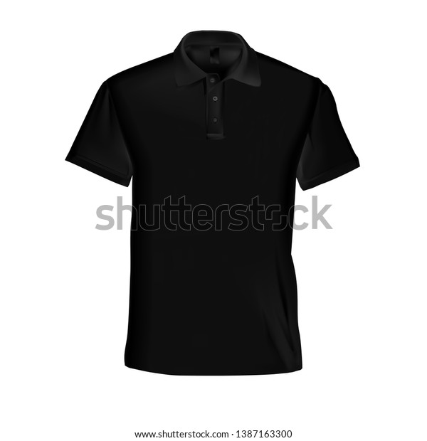 Vector Illustration Black Male Polo Tshirt Stock Vector (Royalty Free ...