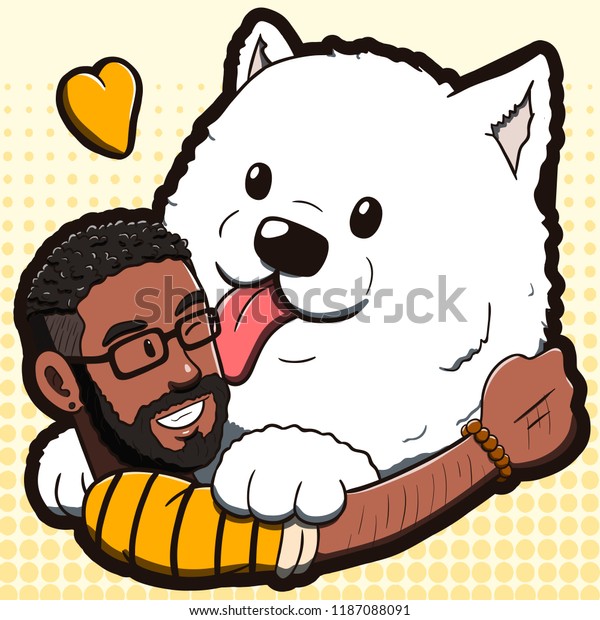 Vector Illustration Black Man Hugging Big Stock Vector Royalty Free Shutterstock