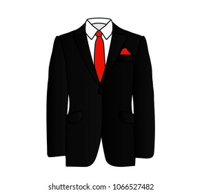 Vector Illustration Black Man Suit Red Stock Vector (royalty Free 