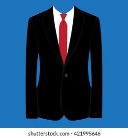 Vector Illustration Black Man Suit Red Stock Vector (Royalty Free ...