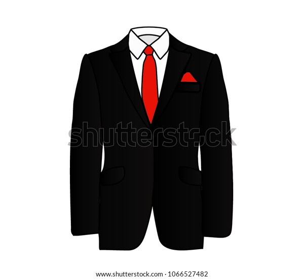 Vector Illustration Black Man Suit Red Stock Vector (Royalty Free ...