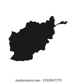 Vector Illustration of the Black Map of Afghanistan on White Background