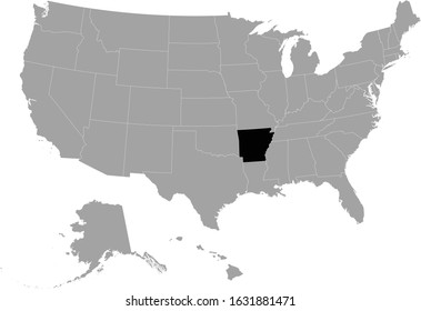 vector illustration of Black map of Arkansas