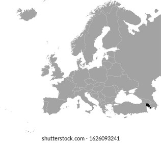vector illustration of Black map of Armenia