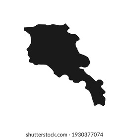 Ilustración vectorial del Mapa Negro de Armenia sobre fondo blanco