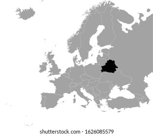 vector illustration of Black map of Belarus