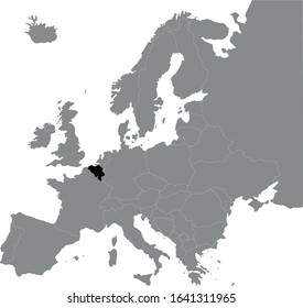 vector illustration of black map of Belgium 