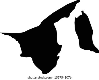 vector illustration of Black map of Brunei on white background