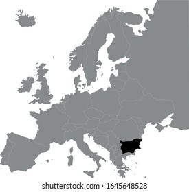 vector illustration of black map of Bulgaria