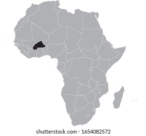 Vector Illustration Black Map Burkina Faso Stock Vector (Royalty Free ...