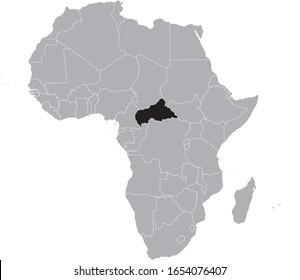 vector illustration of Black Map of Central African Republic