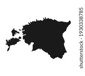 Vector Illustration of the Black Map of Estonia on White Background