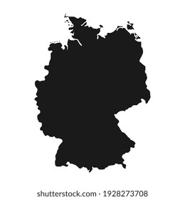 Vector Illustration of the Black Map of Germany on White Background