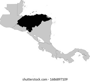 vector illustration of Black Map of Honduras