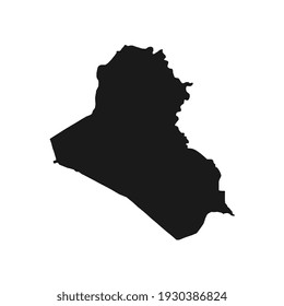 Vector Illustration of the Black Map of Iraq on White Background