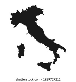 Vector Illustration of the Black Map of Italy on White Background - Shutterstock ID 1929727211