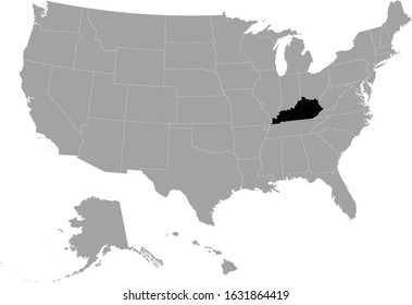 vector illustration of Black map of Kentucky