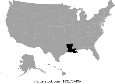 vector illustration of Black map of Louisiana