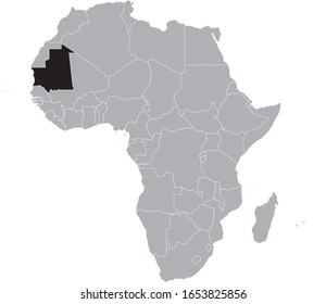 ilustración vectorial del Mapa Negro de Mauritania