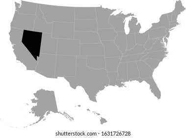 vector illustration of Black map of Nevada