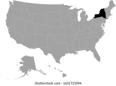 vector illustration of Black map of New York