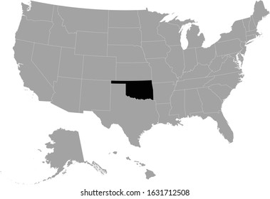 vector illustration of Black map of Oklahoma