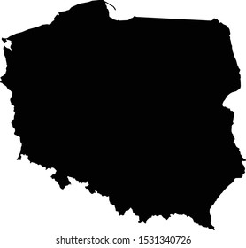 vector illustration of Black map of Poland