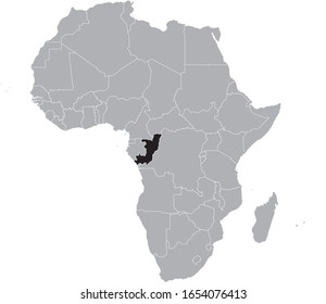 vector illustration of Black Map of Republic of the Congo