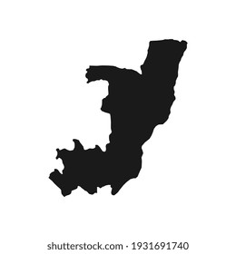 Vector Illustration of the Black Map of Republic of the Congo on White Background