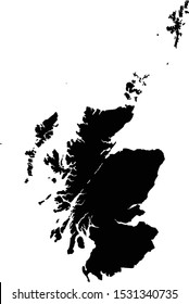 vector illustration of Black map of Scotland