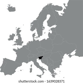 vector illustration of black map of Slovenia