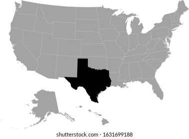 vector illustration of Black map of Texas