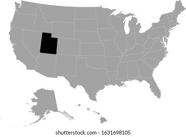vector illustration of Black map of Utah