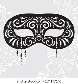 Vector illustration of the black masquerades mask 