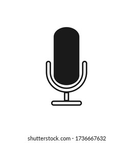 ilustración vector micrófono negro diseño plano