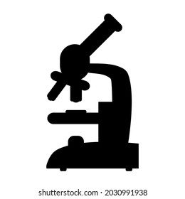 Vector illustration of Black microscope icon on a white background
