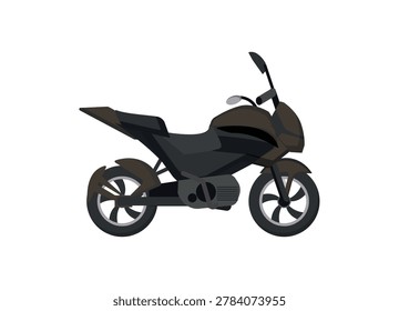 Vector illustration of a black modern motorcycle.