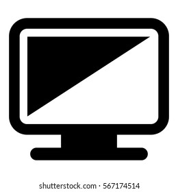 Vector Illustration of Black Monitor Icon
