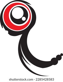 Vector illustration. Black Monster on a white Background.