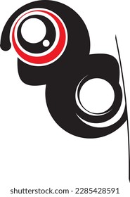 Ilustración vectorial. Monstruo negro sobre fondo blanco.