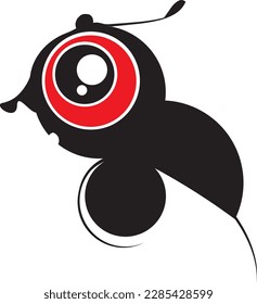 Ilustración vectorial. Monstruo negro sobre fondo blanco.